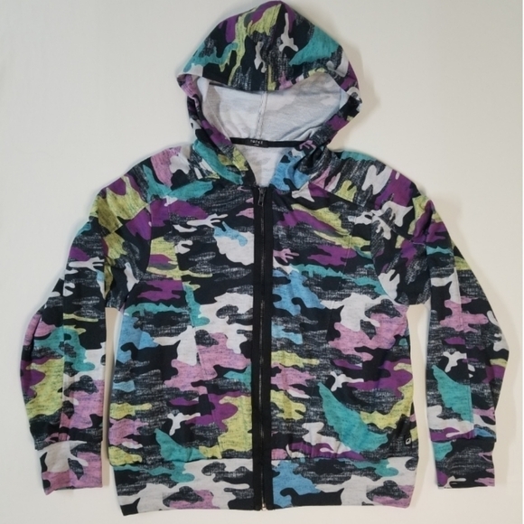Multi-colored Camouflage Hoodie, Size Large - Picture 1 of 6